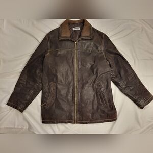 Wilsons Leather Dark Brown Military Jacket